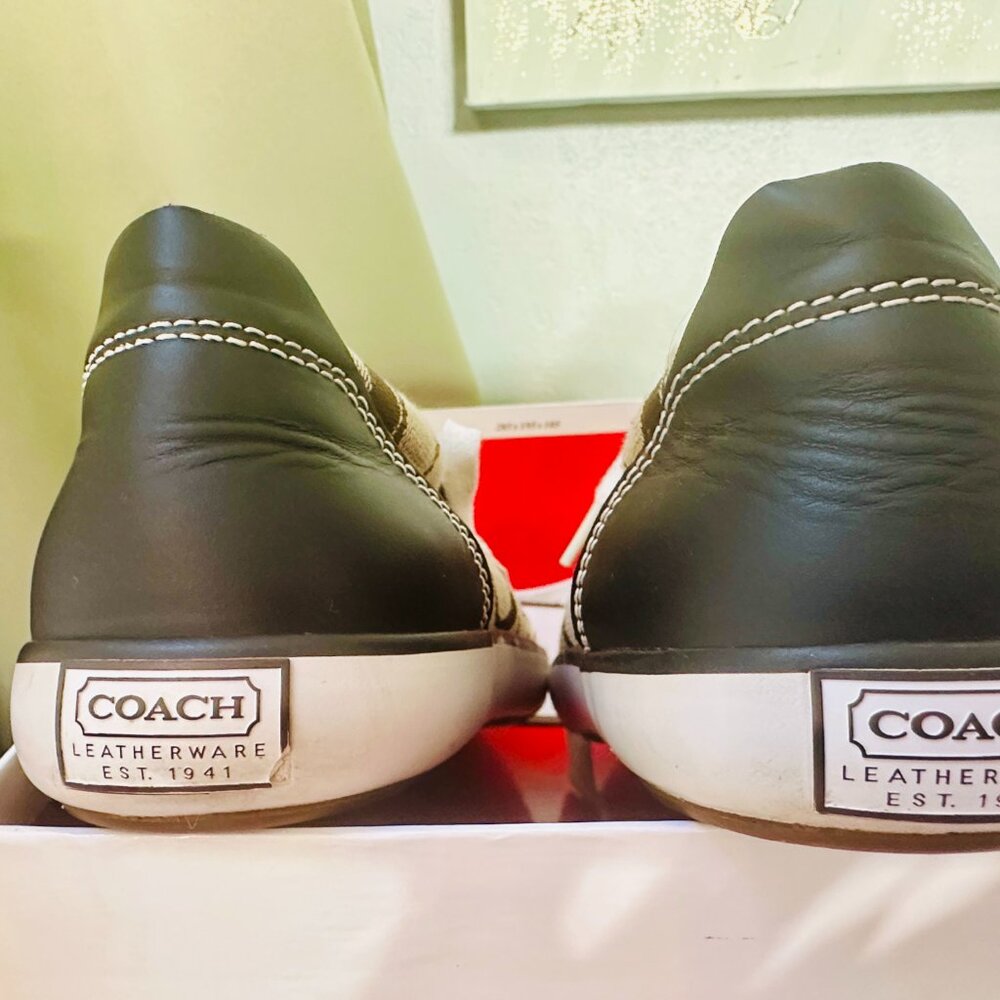 COACH Brown Leather Barrett Sneakers - Picture 7 of 7